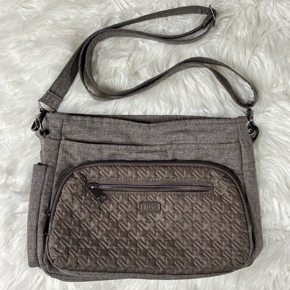 Lug Shimmy SE Bag Gray Travel Crossbody Bag Water Repellent RFID Card Storage